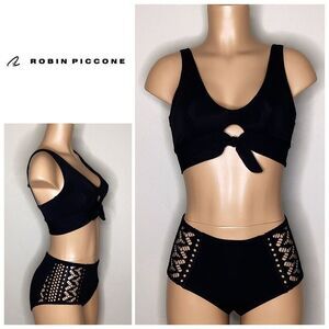 New. Robin Piccone black lace bikini. Retails $189